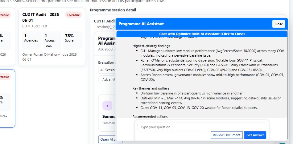 Agency assurance AI context