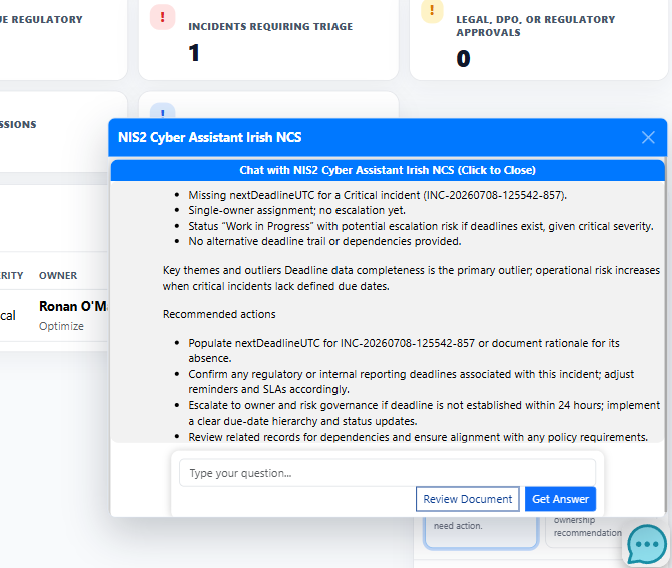 Incident and assurance AI review